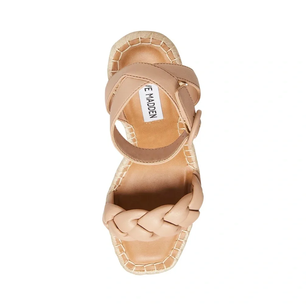 Steve Madden Tan Wedge Espadrille Sandals